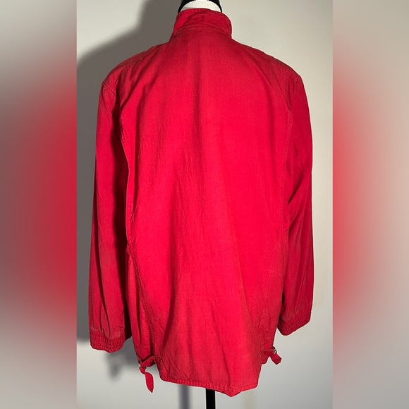 Red Silk Jacket. Size Large. Fully lined. Very soft and comfortable. - Picture 2 of 9